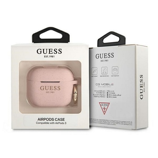 AirPods 3 Guess Glitter Printed Logo Hülle (Rosa) - GUA3SGGEP