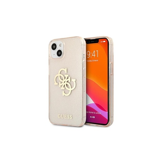 Apple iPhone 13 mini Guess TPU Big 4G Full Glitter Hülle (Gold) – GUHCP13SPCUGL4GGO