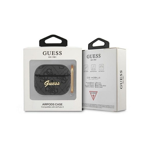 AirPods 3 Guess 4G Script PC/PU Hülle (Grau) - GUA34GSMK