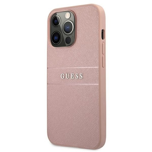 Apple iPhone 13 mini Guess PU Leather Saffiano Hülle (Rosa) - GUHCP13SPSASBPI