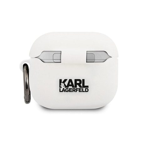 Apple AirPods 3 Karl Lagerfeld Karl Head pro Hülle (Weiß) – KLACA3SILKHWH