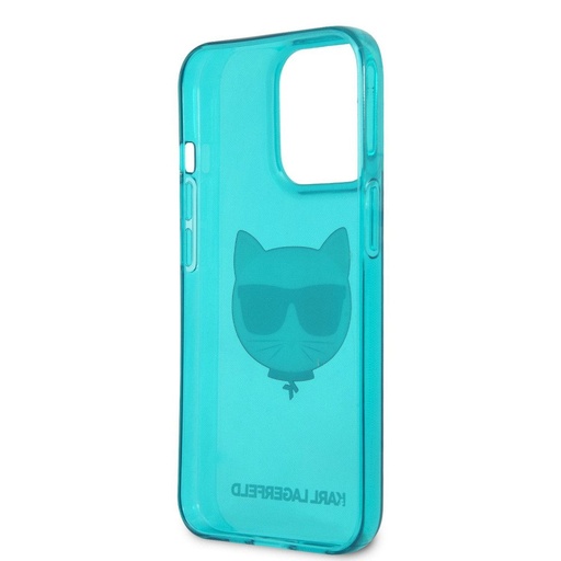 Apple iPhone 13 Pro Karl Lagerfeld Choupette Head Hülle (Blau) – KLHCP13LCHTRB