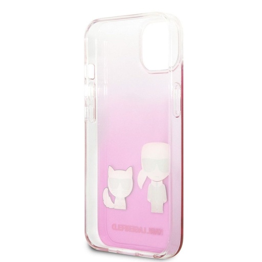 Apple iPhone 13 Pro Karl Lagerfeld PC/TPU Ikonisch Karl and Choupette Hülle (Rosa) – KLHCP13LCKTRP