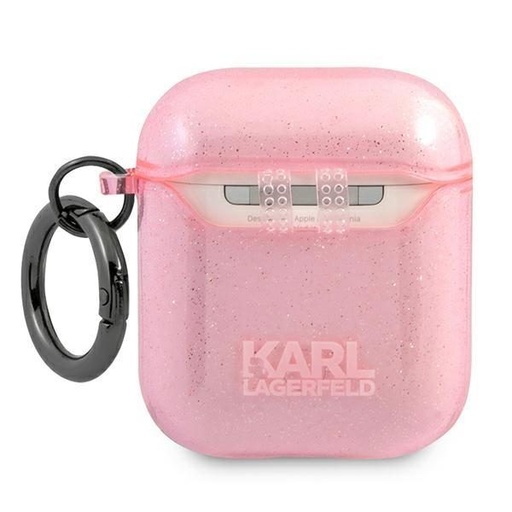 Apple AirPods 1/2 Karl Lagerfeld Choupette Glitter Hülle (Rosa) – KLA2UCHGP