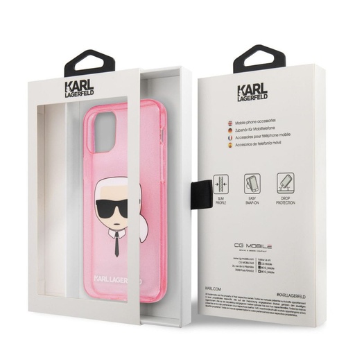 Apple iPhone 13 mini Karl Lagerfeld Karl Glitter Hülle (Rosa) – KLHCP13SKHTUGLP
