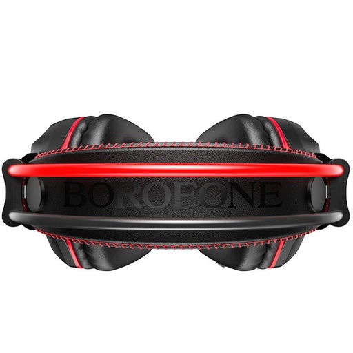Borofone BO101 gamer Kopfhörer,mit Mikrofon, USB-A+USB-A+ 3.5mm mit Anschluss, led mit Licht, rot