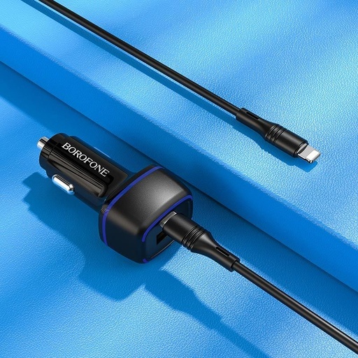 Hoco BZ14A Auto- Schnellladegerät, PD & QC Anschluss + lightning Kabel, schwarz