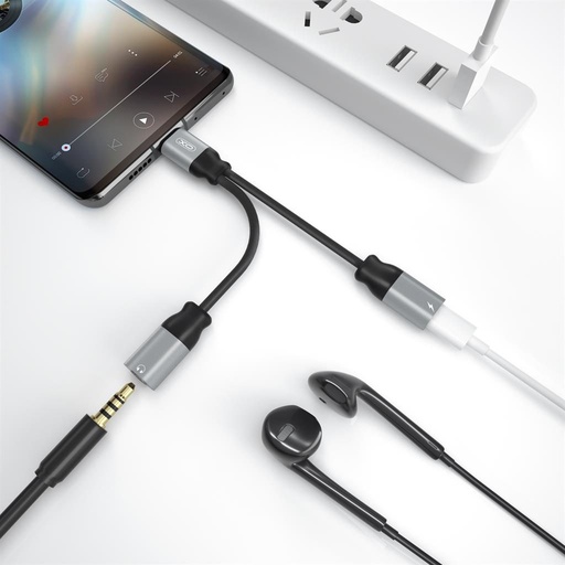 XO NBR160B USB-C audio adapter (Schwarz) – USB-C + 3.5 mm, Bluetooth Übertragung