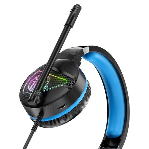 Hoco W104 kabelgebunden Kopfhörer, mit Mikrofon, 3,5mm-es und egy USB mit Anschluss, 2m-es mit Kabel, blau