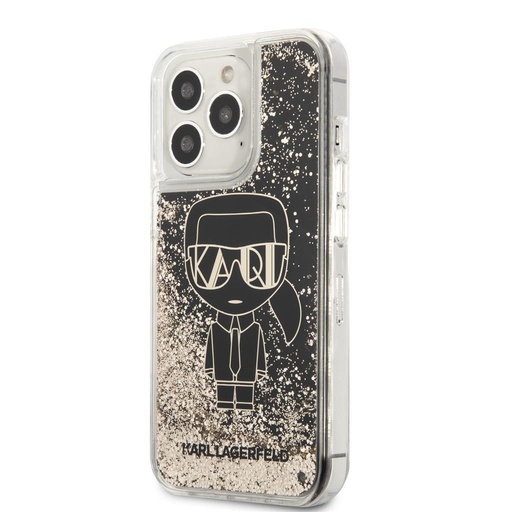 Apple iPhone 13 Pro Max Karl Lagerfeld Liquid Glitter Gatsby Hülle (Schwarz) – KLHCP13XLGGKBK