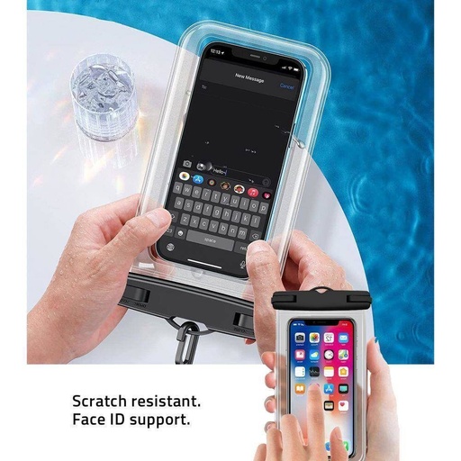 TECH PROTECT-Universal waterproof case wasserdicht Hülle, (Schwarz-transparent)