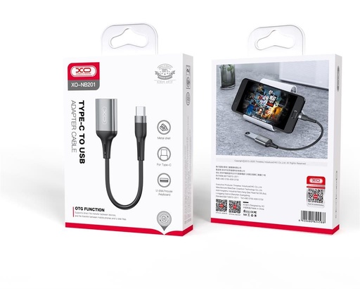 XO NB201 USB-C OTG adapter (Schwarz) – USB 2.0, 480 Mbps Datenübertragung