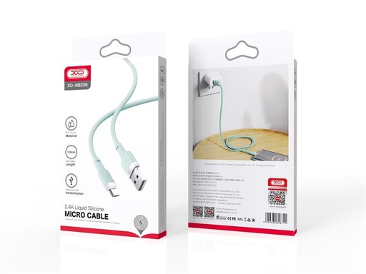 XO NB208 micro USB Datenkabel (Grün) – weich Silikon Abdeckung