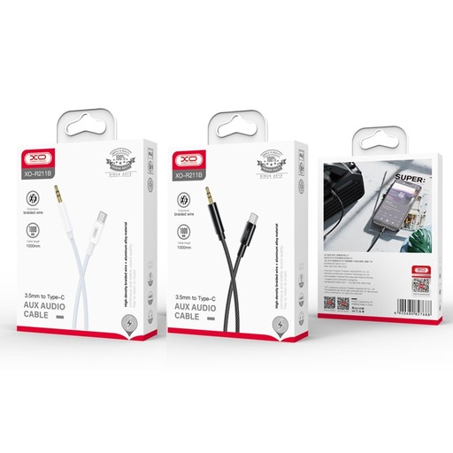 XO NB-R211B USB-C–3.5 mm audio Kabel (Schwarz)