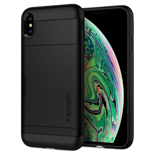 Apple iPhone X / iPhone XS Spigen slim armor CS stoßfest Backcover (Schwarz)