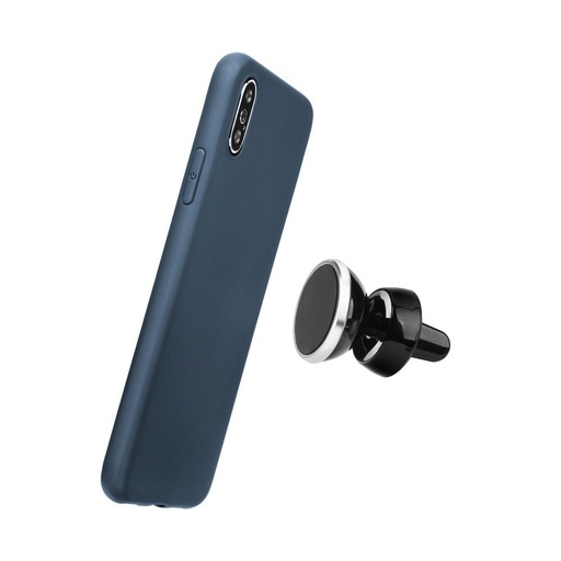 Samsung Galaxy A55 liquid silicone magnetisch Autohalterung kompatibel Backcover (Blau)
