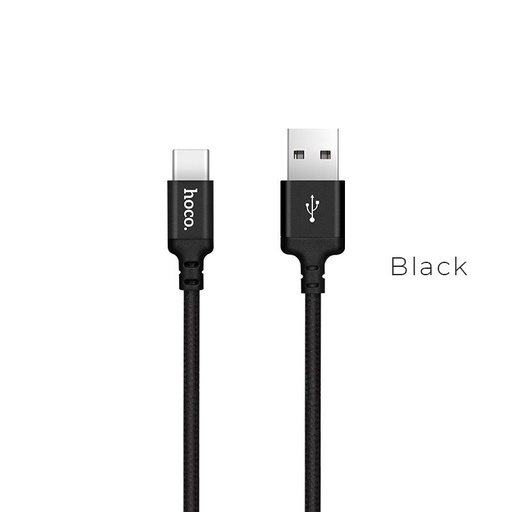 Hoco X14 type-C Kabel, Stoff, 2,4A, 1m, schwarz