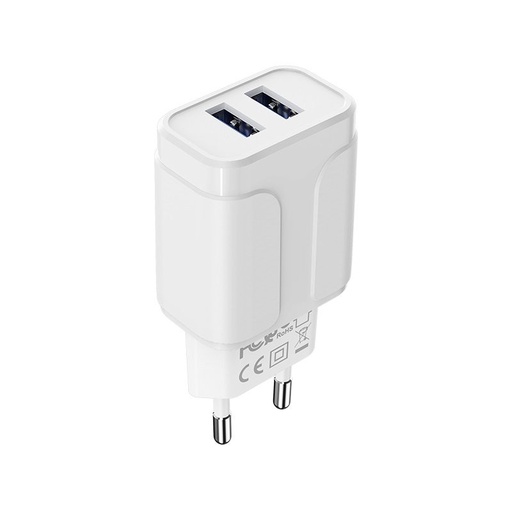 Borofone BA37A Netz- Ladegerät (2 USB port), 5V 2,4A, weiß