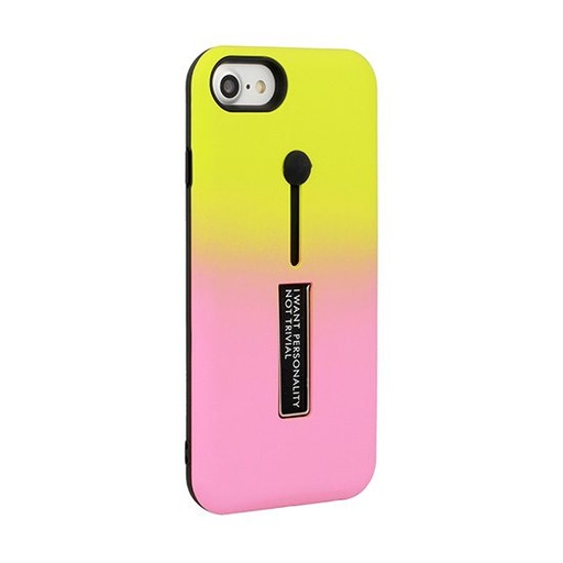 Apple iPhone 6/ 6S ring finger stand Backcover, gelb - rosa