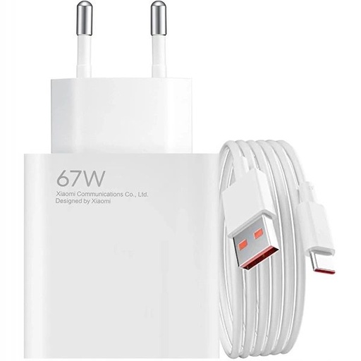 Xiaomi Netz- Ladegerät Type-C mit Kabel (Weiß) - 67W - MDY-12-EH