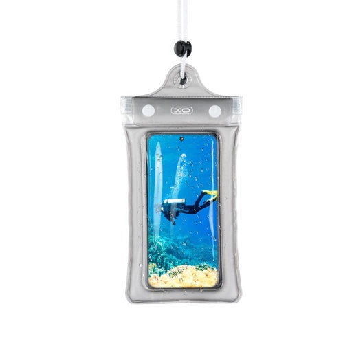 XO KT03 PVC wasserdicht Handyhülle drei mit Reißverschluss und mit Umhängeband (Schwarz)