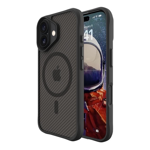 Apple iPhone 16 TOKO Carbon fiber MagSafe Backcover (Schwarz)