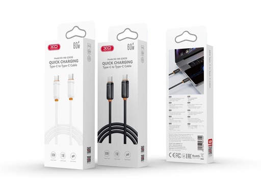 XO NB-Q302B Type-C - Type-C Kabel 60W (Schwarz) - 1m