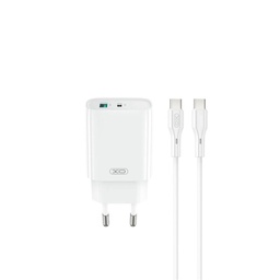 XO CE30 Wand- Ladegerät 30W 1x USB-A + 1x USB-C (Weiß)
