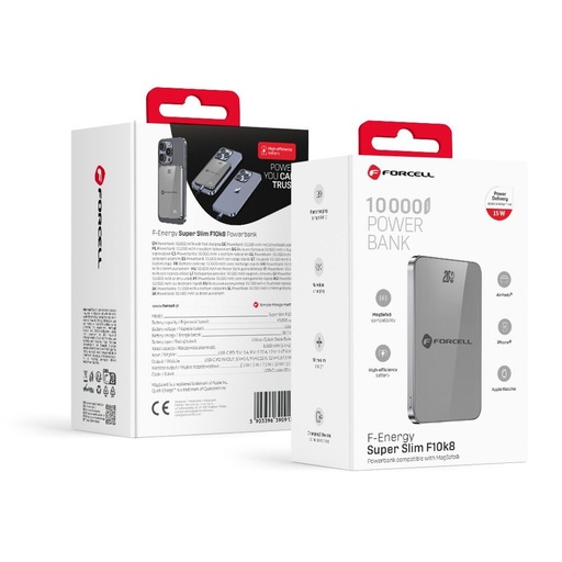 Forcell F-Energy SuperSlim F10K8 MagSafe power bank 15W 10000 mAh (Grau)