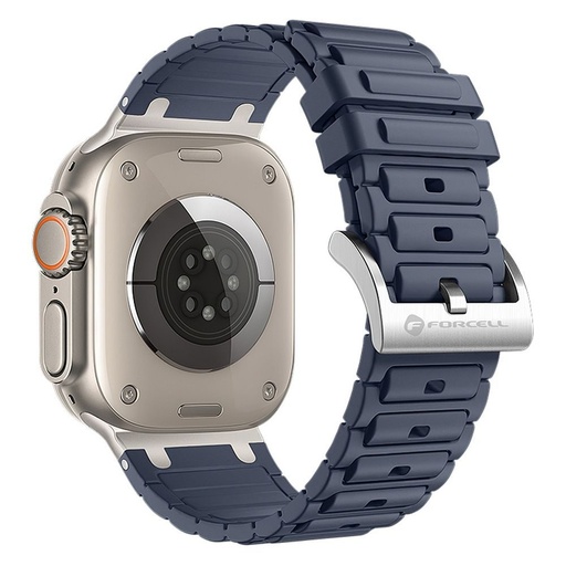 Forcell F-Design FA06 Silikon Riemen Apple Watch 42 / 44 / 45 / 49 mm (Blau)