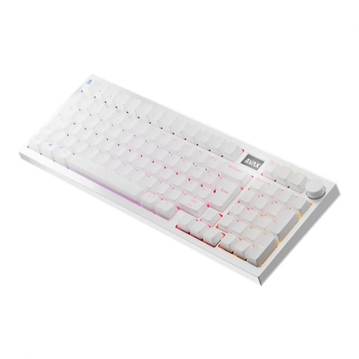AVAX GM03 PRO 98% Gasket RGB Tri-mode mechanisch Tastatur (Weiß) - Gateron rot Schalter, ungarisch Belegung