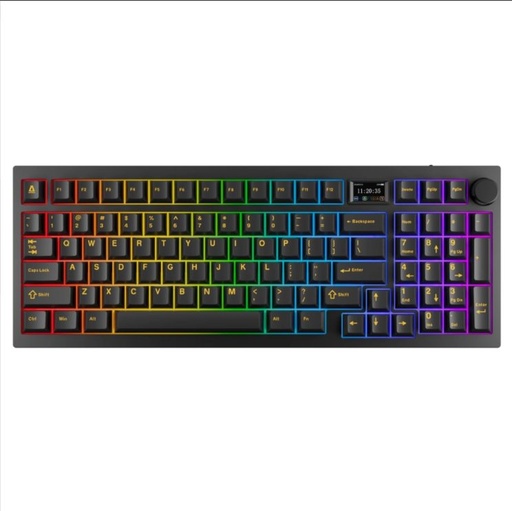 AVAX GM03 PRO 98% Gasket RGB Tri-mode mechanisch Tastatur (Schwarz) - Gateron braun Schalter, ungarisch Belegung
