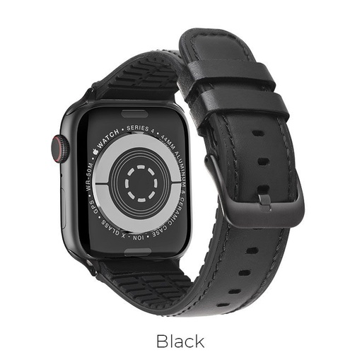 Hoco Apple Watch Series1/2/3/4/5(38/40mm) WB18 Fenix Lederriemen, Schwarz