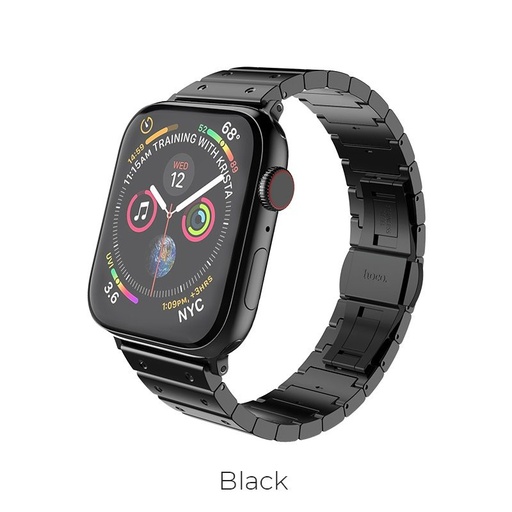 Hoco Apple Watch Series1/2/3/4/5(38/40mm) WB07 Edelstahl Riemen, Schwarz
