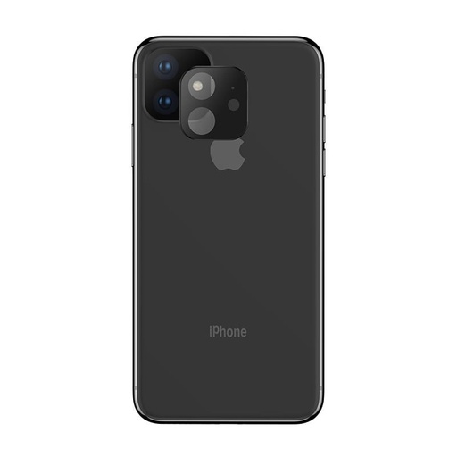 Apple iPhone 11 mit Metallrahmen kamera Schutz Panzerglas , transparent (schwarz Rahmen)