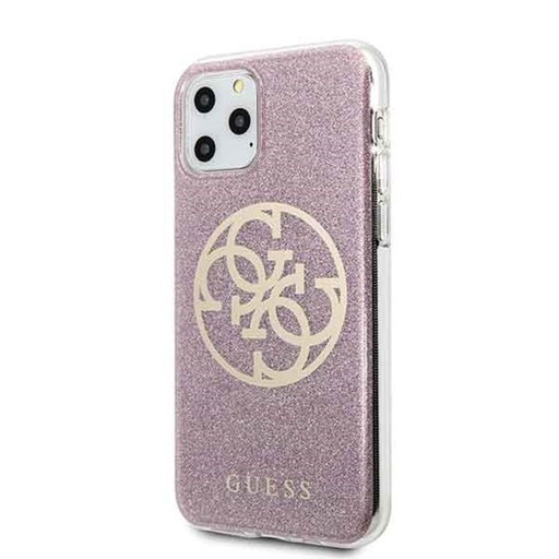 Apple iPhone 11 Pro Guess Glitter 4G Logo Hülle (Rosa) - GUHCN58PCUGLPI