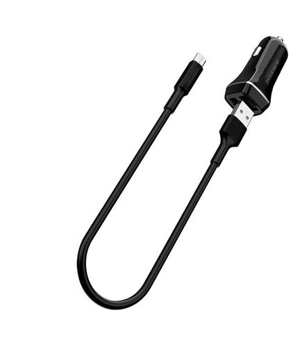 Borofone BZ2 Auto- Ladegerät (2 USB port, microUSB Kabel), 5V 2,4A, schwarz