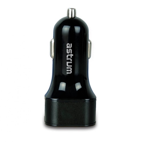 Astrum Auto- Ladegerät (2 USB port, microUSB Kabel), 4,8A, schwarz