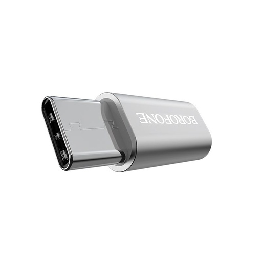Borofone BV4 Adapter (type-C, MicroUSB), silber