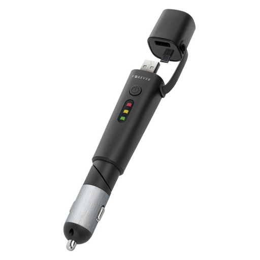 Forever L-style Auto- Ladegerät, 2600 mAh power bank, schwarz