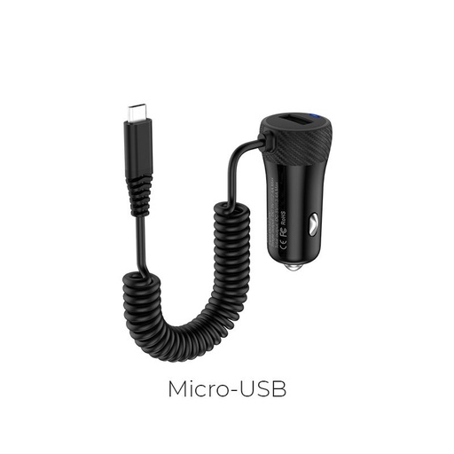 Hoco Z21A 2.4A Auto- Ladegerät microUSB mit Kabel, Schwarz
