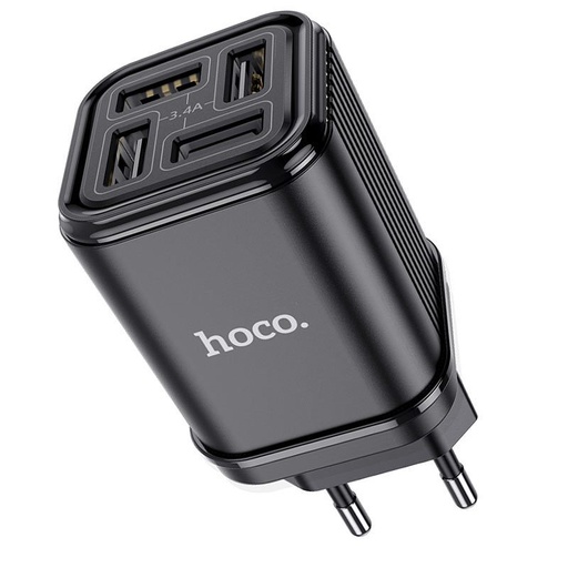 Hoco C84A Netz- Ladegerät (4 USB port), 5V 3,4A, schwarz