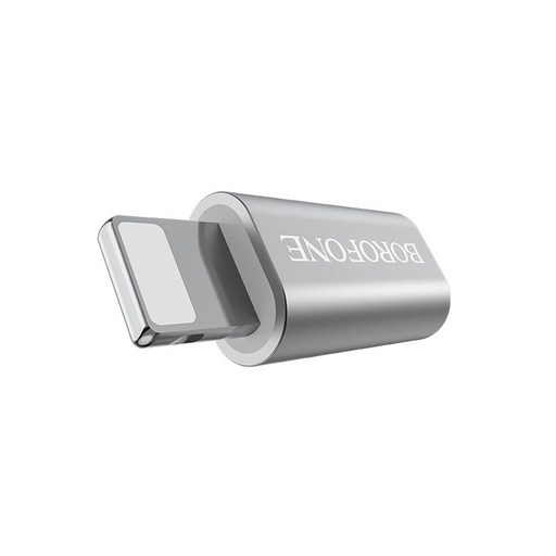 Borofone BV5 Adapter (microUSB, lightning), silber