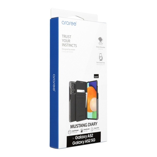 Samsung Galaxy A52 / A52 5G / A52s 5G ARAREE Mustang Diary Premium Klapphülle (Schwarz)