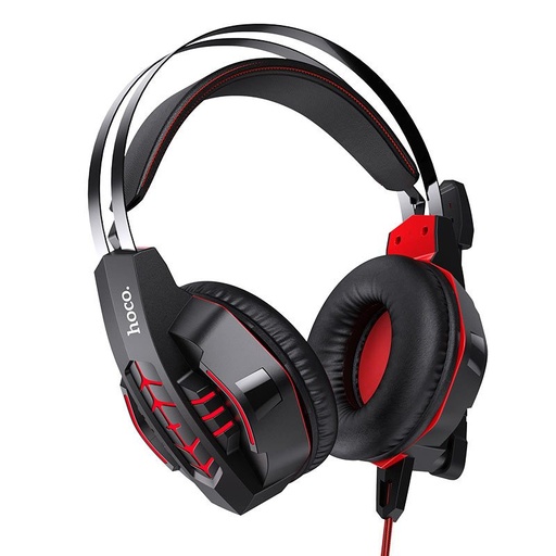 Hoco W102 Kopfhörer, 2m, two-in-one audio adapter, rot