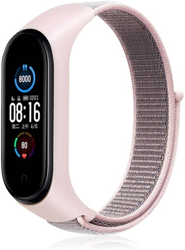 Xiaomi Mi Band 3/4/5/6 nylon Riemen, hell rosa