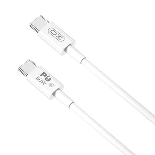 XO NB-Q190B USB-C–USB-C Datenkabel (Weiß) – 2 m, PD 60W