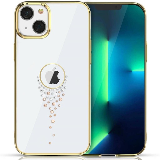 Apple iPhone 13 Kingxbar sky series Swarovski mit Steinen Backcover (Gold)