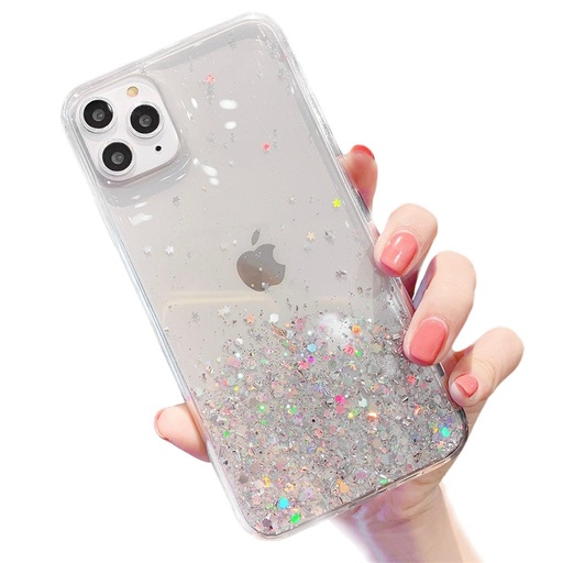 Apple iPhone 13 sequins glue glitter glitzernd Silikon Backcover (Transparent)