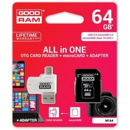 Goodram microSDHC + adapter + OTG Leser 64GB class10 Speicherkarte